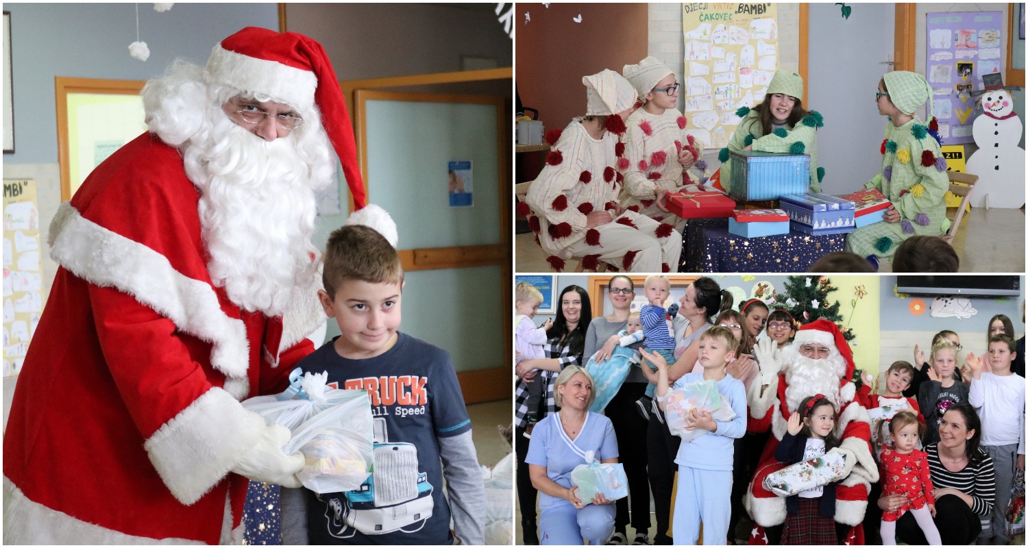 Djed Mraz predstavom i poklonima razveselio mališane s dječjeg odjela ŽB Čakovec