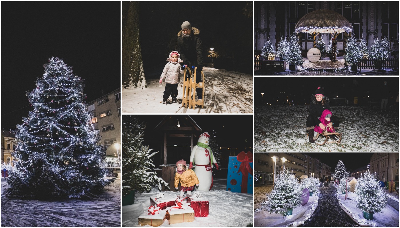 Mališani uživali u sanjkanju, snježna dekoracija centru Čakovca dala posebnu čar