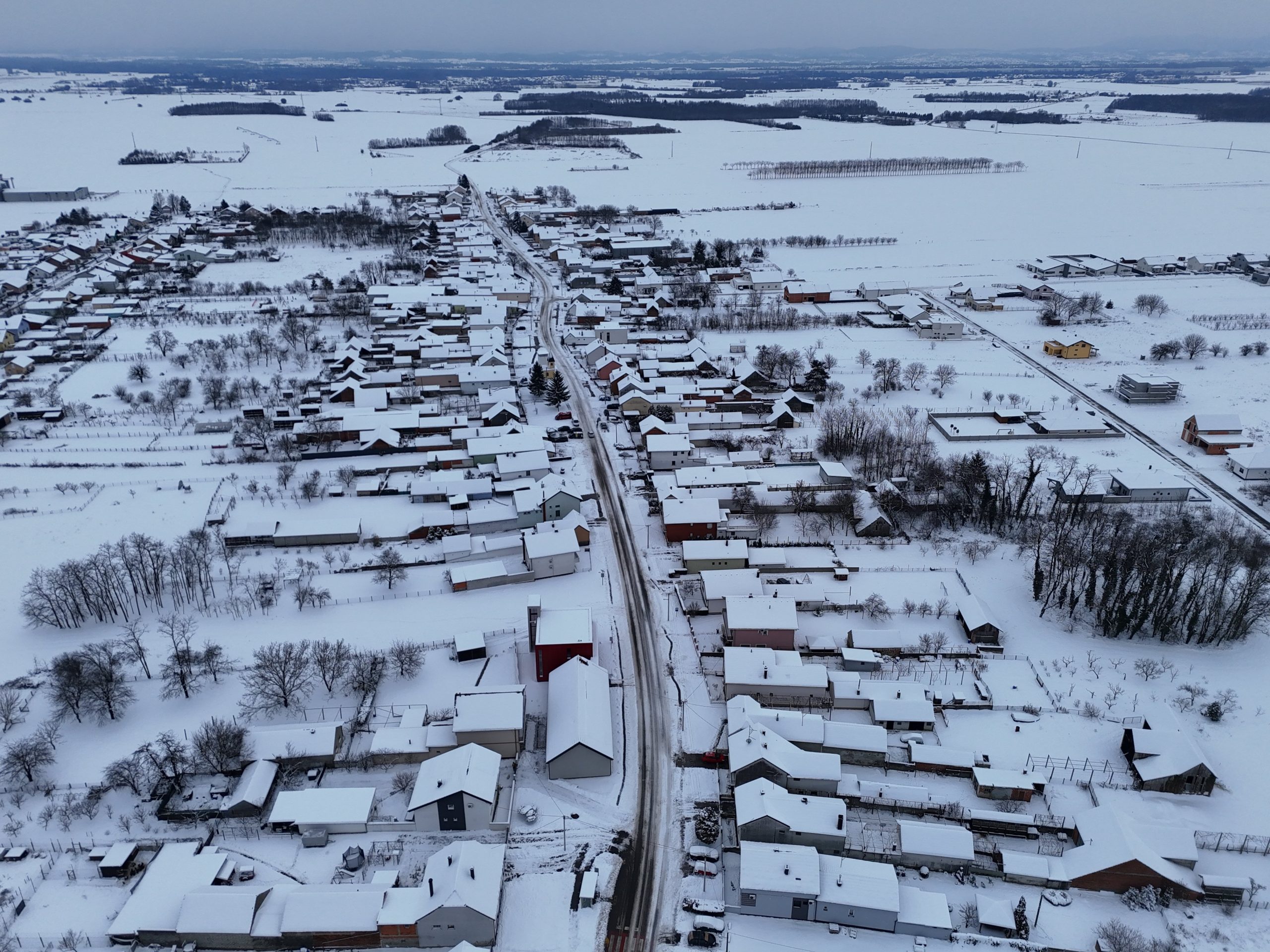 savska ves snijeg dron