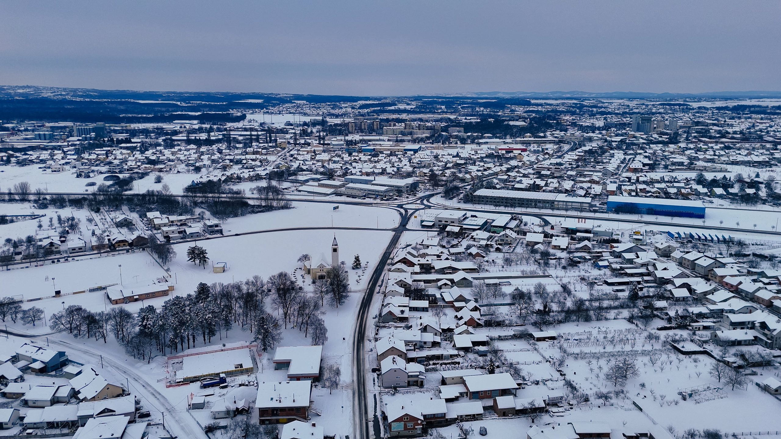 savska ves snijeg dron