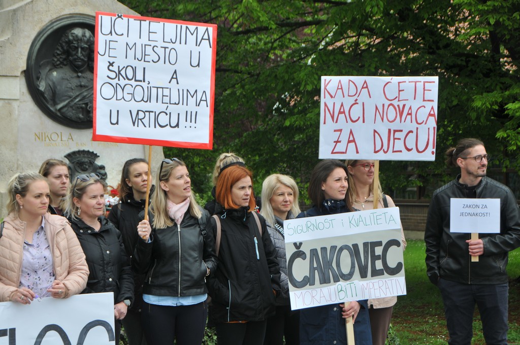 Mirni prosvjed odgojitelja u Čakovcu