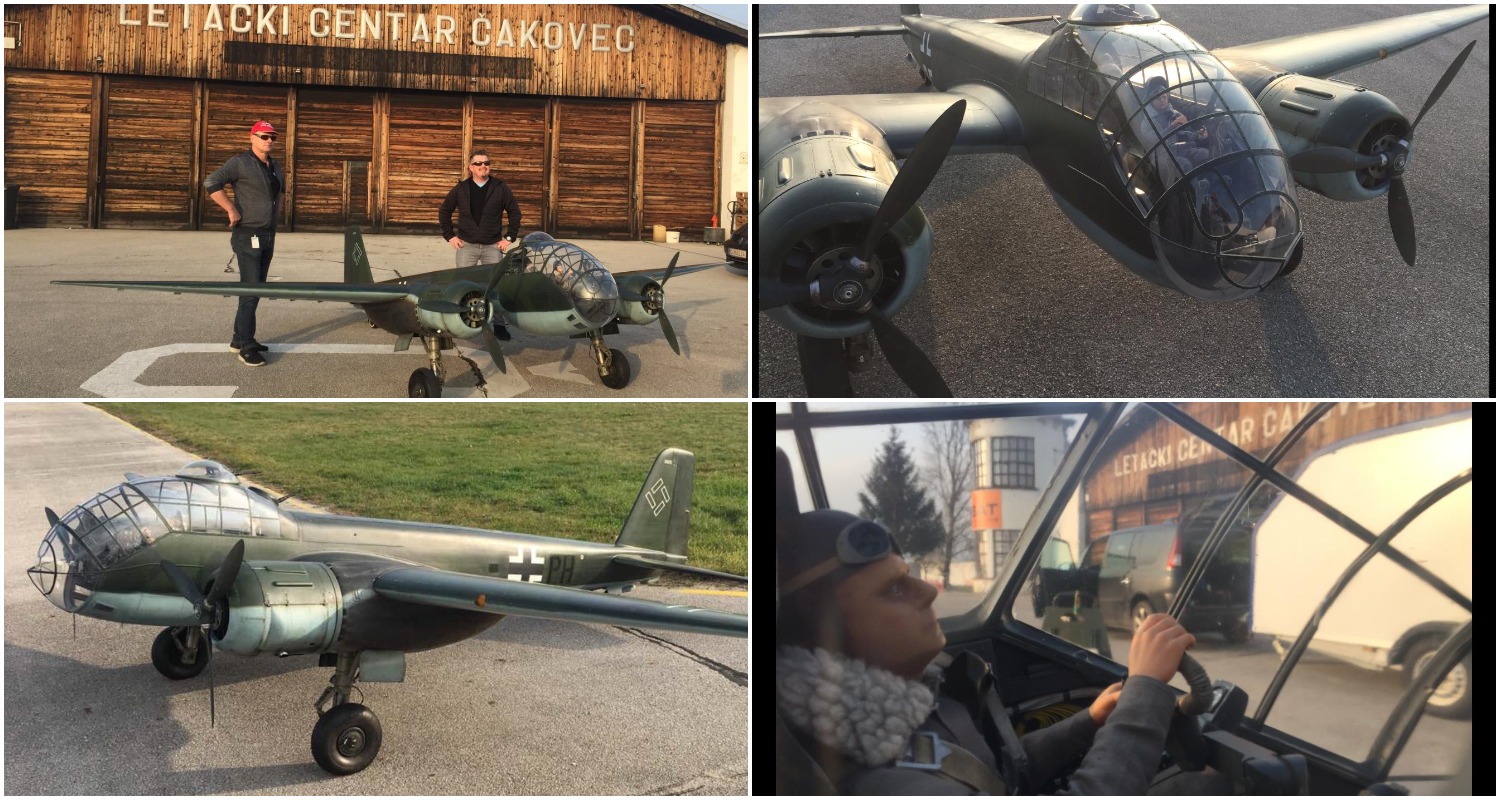 Njemački bombarder iz Drugog svjetskog rata na nebu iznad Čakovca