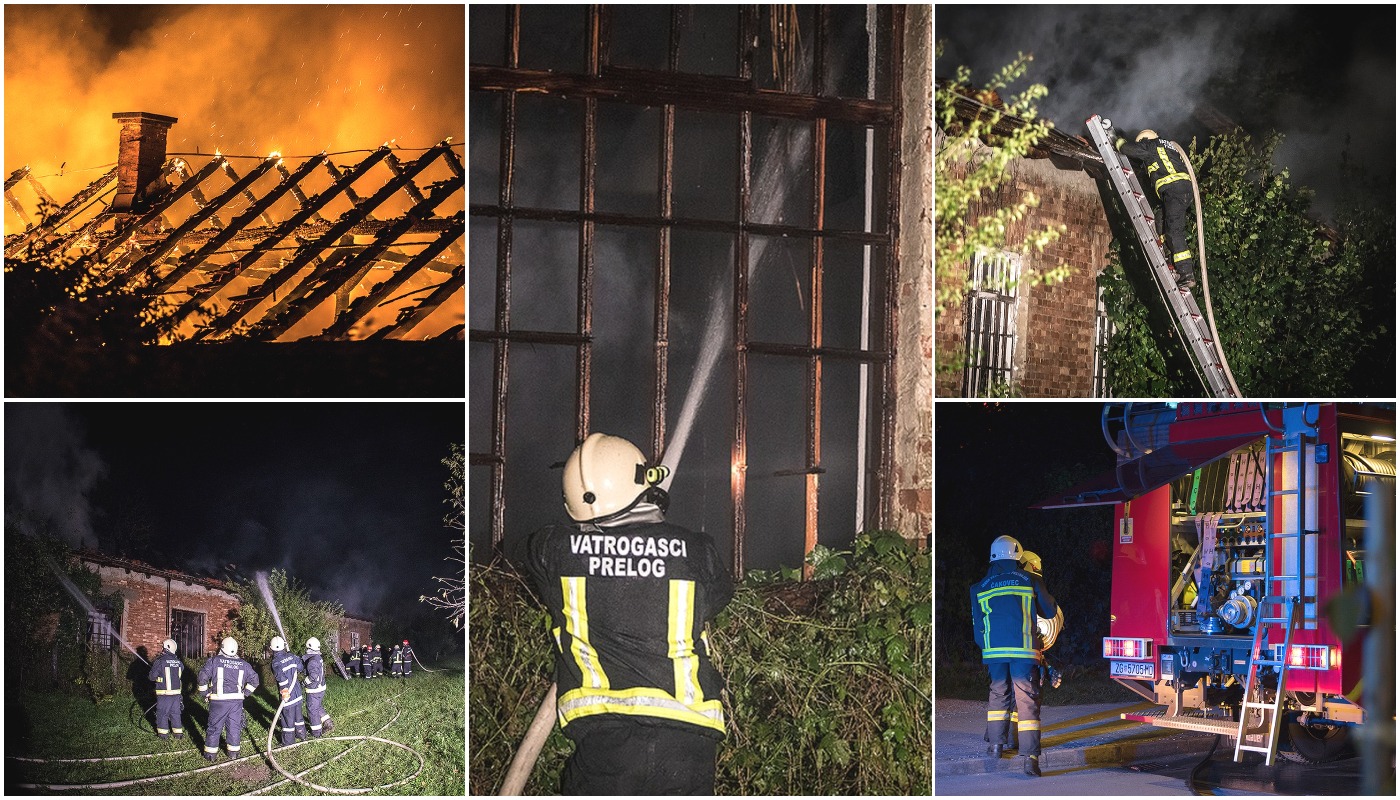 POŽAR U PRELOGU Brojni vatrogasci borili se s požarom bivšeg skladišta