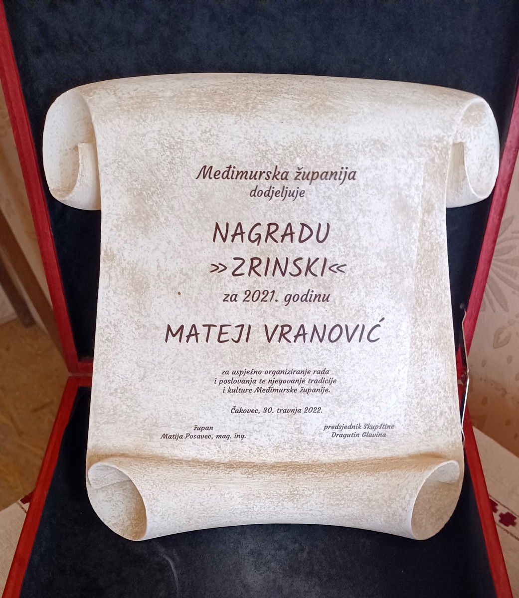 Domjenak zahvale Mateje Vranović, najuzornije hrvatske seoske žene za 2021. godinu