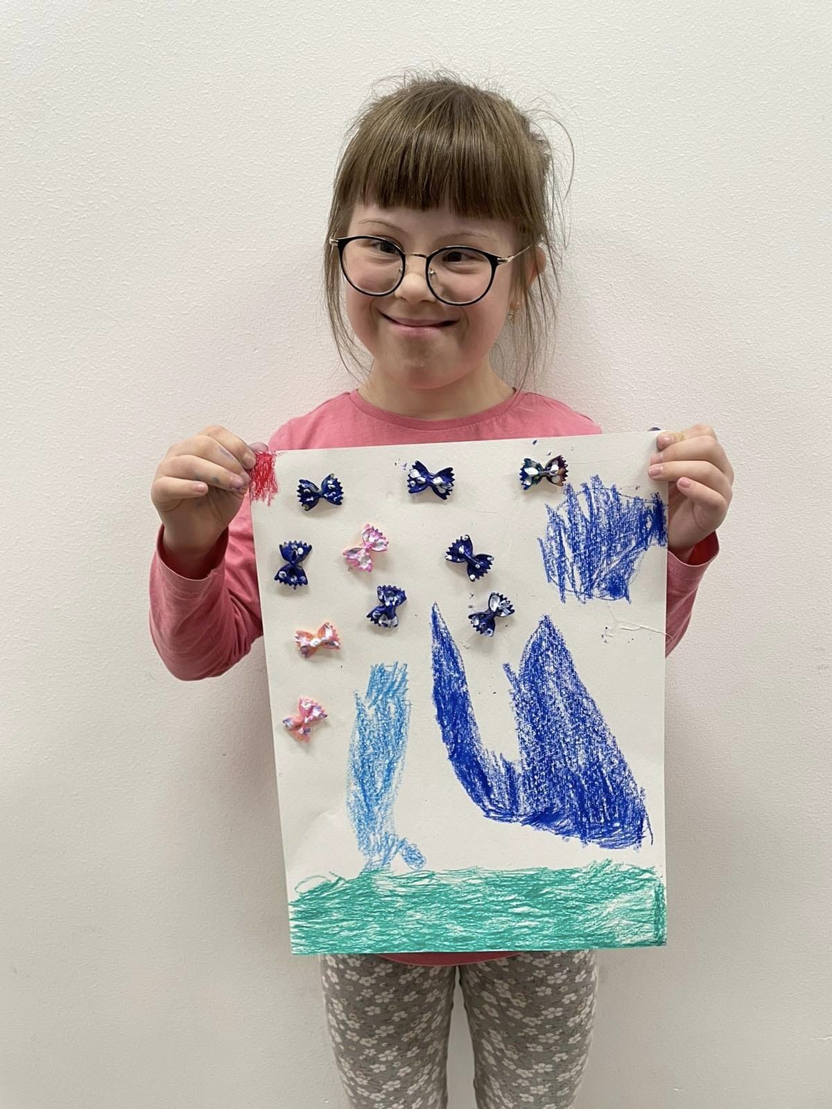 UDRUGA ZA SINDROM DOWN Djeca su na kreativnoj radionici crtala uz pomoć tjestenine