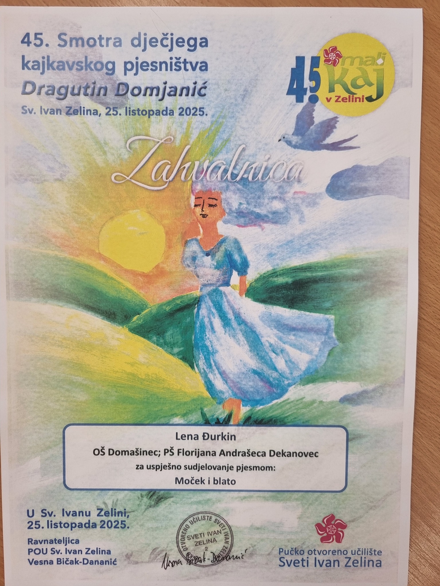 Lena Đurkin pjesnikinja PŠ Draškovec