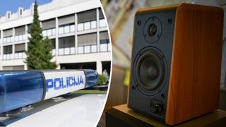 policija, zvučnik, sud
