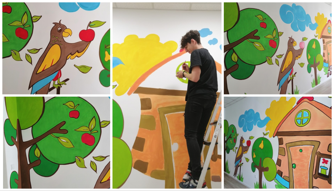 Pismoslikari Gospodarske škole Čakovec oslikavaju zidove Obiteljskog centra