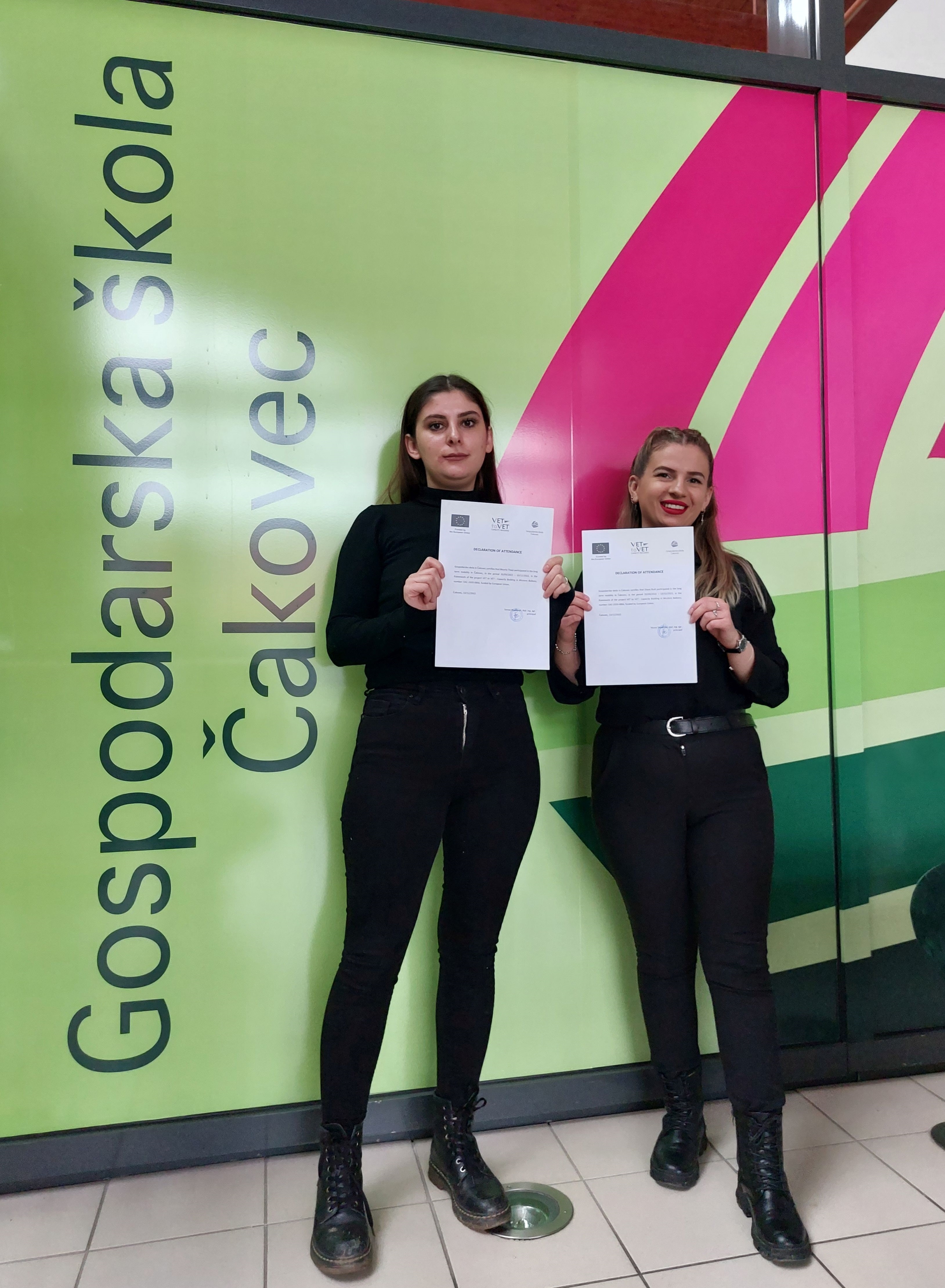 GOSPODARSKA ŠKOLA ČAKOVEC Učenice Diana Rudi i Blearta Thaqi boravile su u Čakovcu