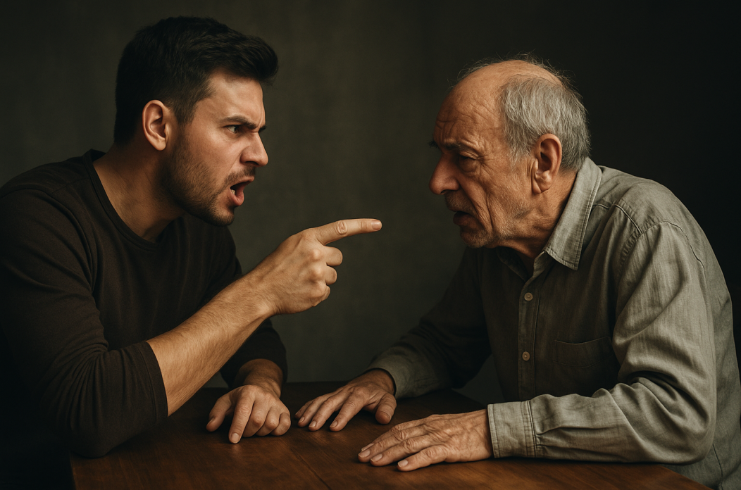 AI Ilustracija svađa otac i sin