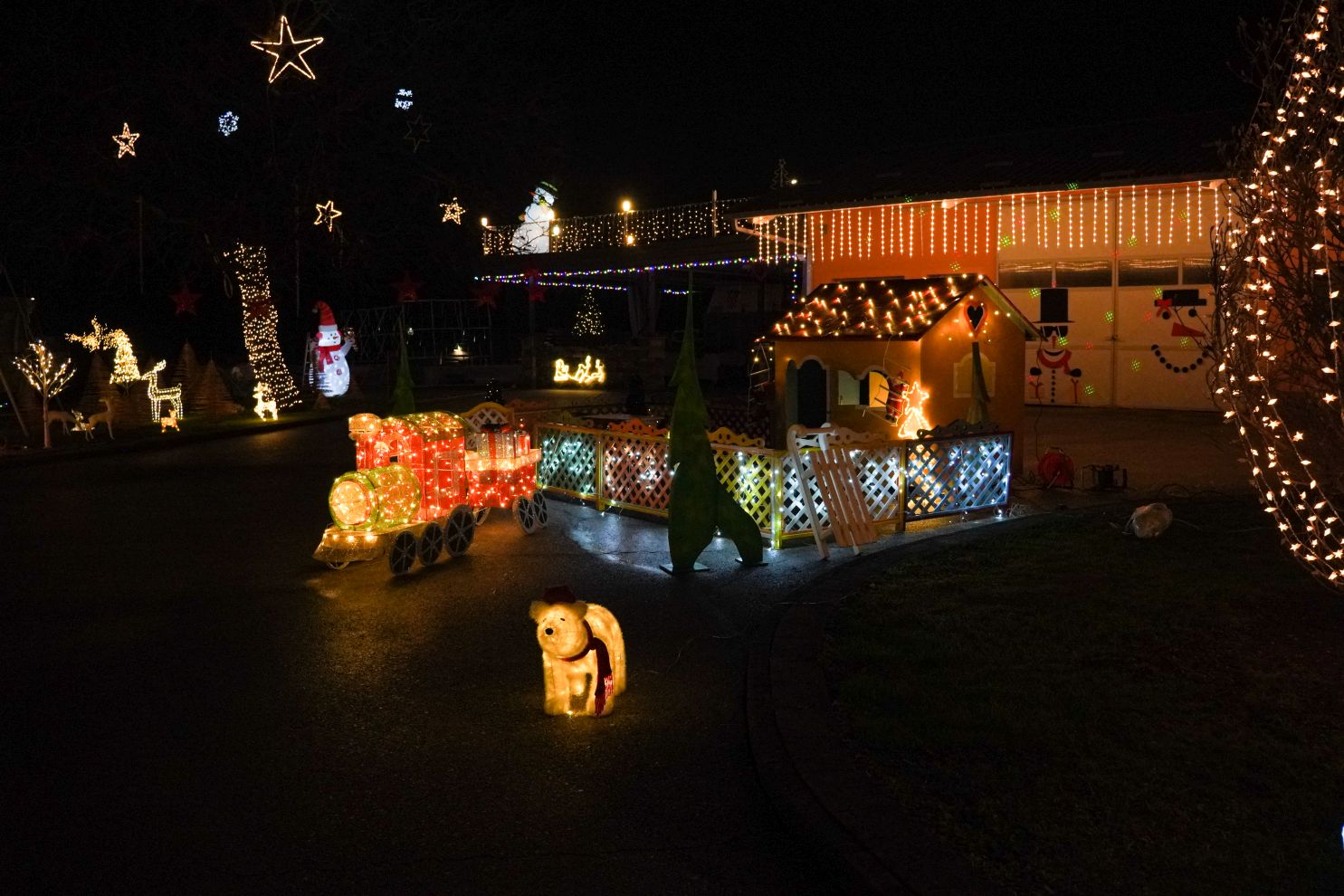 Božić ukrasi obitelj Šavora Ivanovec lampice djed mraz snjegović sob (29)