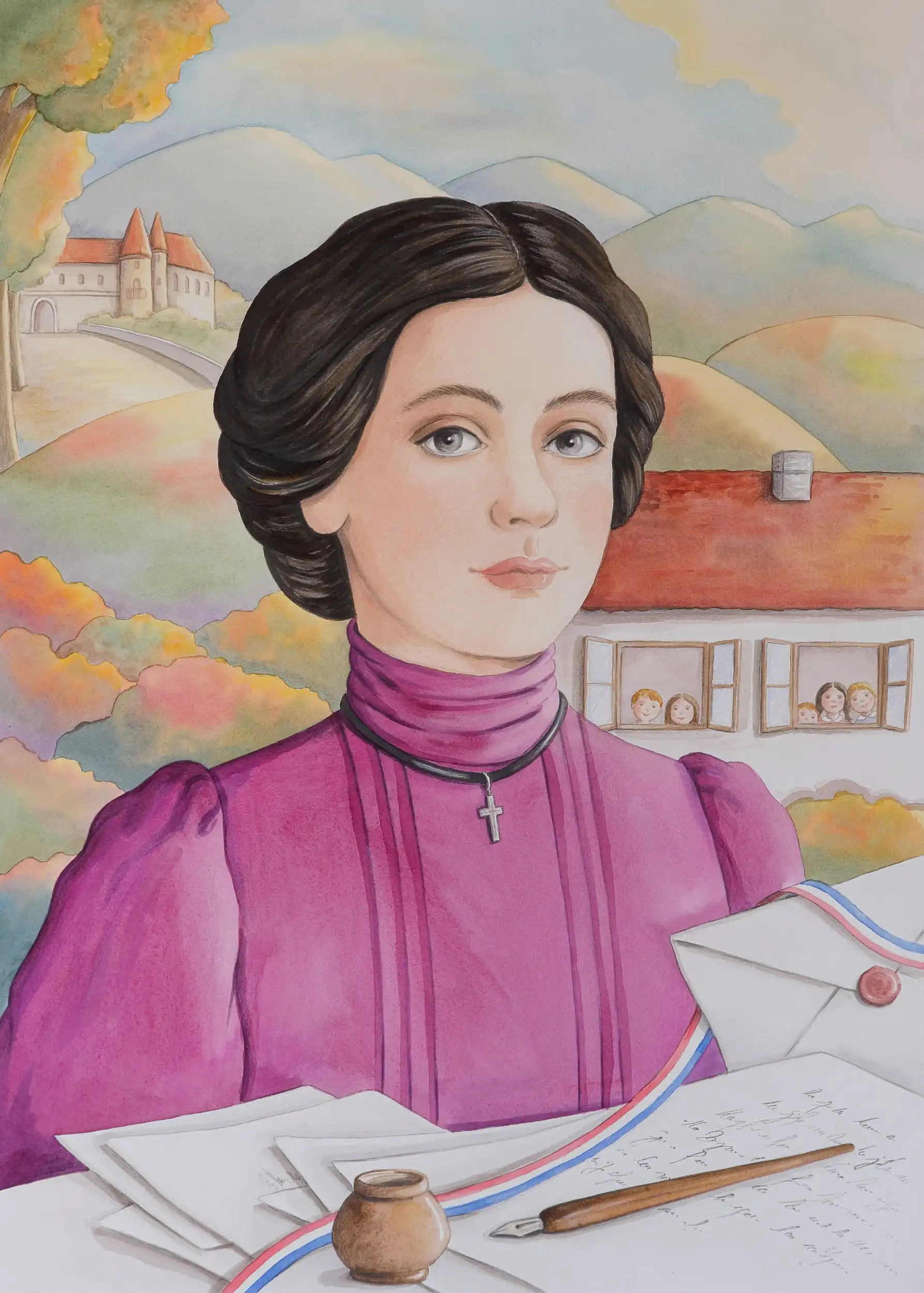 Branka_akvarel i olovke u boji_475x340_prema romanu A.Šenoe_2019. Projekt Knjige naših ulica