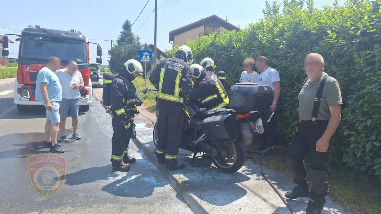 CESTOVNI INCIDENT Zapalio se motor u Hlapičini, intervenirala i hitna pomoć (3)