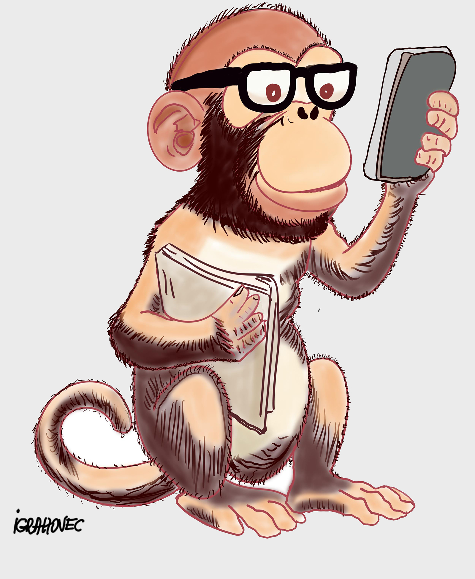 Ivan Grhovec, Evolucija - karikatura