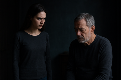 Ilustracija, obiteljsko nasilje, mlada žena, stariji muškarac Ilustracija, obiteljsko nasilje, mlada žena, stariji muškarac