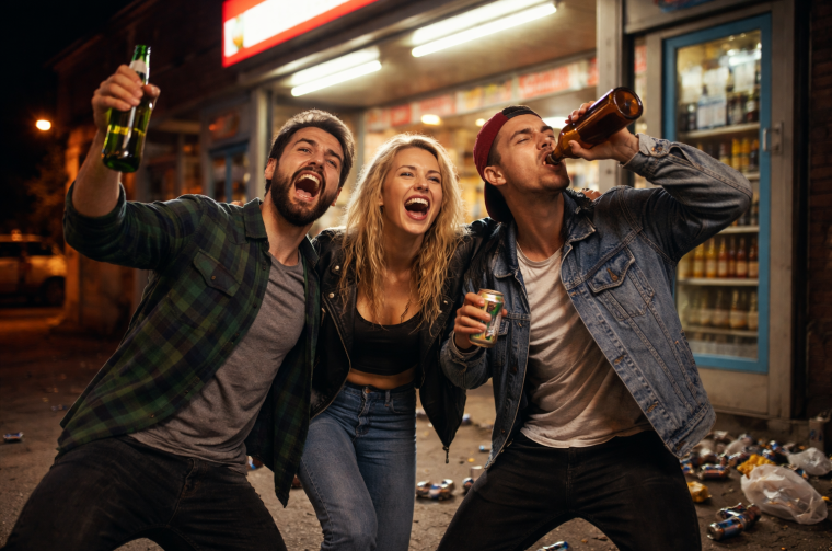 Ilustracija opijanje trgovina