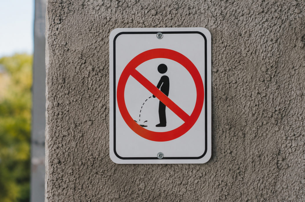 Ilustracija zabrana uriniranje javna površina