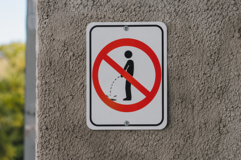 Ilustracija zabrana uriniranje javna površina