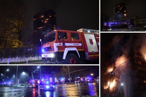 Zagreb: Pozar u Vjesnikovom neboderu