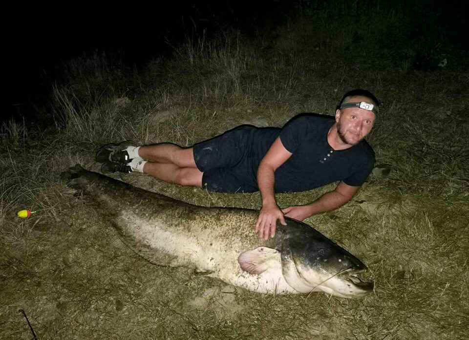 KAPITALNI SOM Antun Novak iz Dekanovca ulovio riječnog diva od 64 kilograma (2) KAPITALNI SOM Antun Novak iz Dekanovca ulovio riječnog diva od 64 kilograma (2)