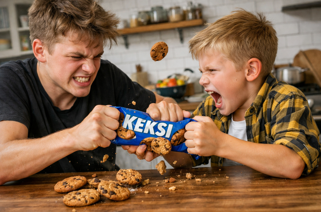 Naslovna, svađa, braća, keksi