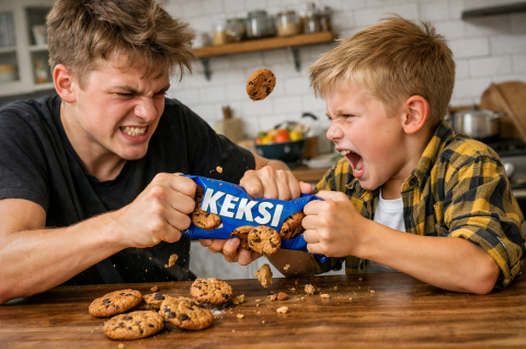 Naslovna, svađa, braća, keksi