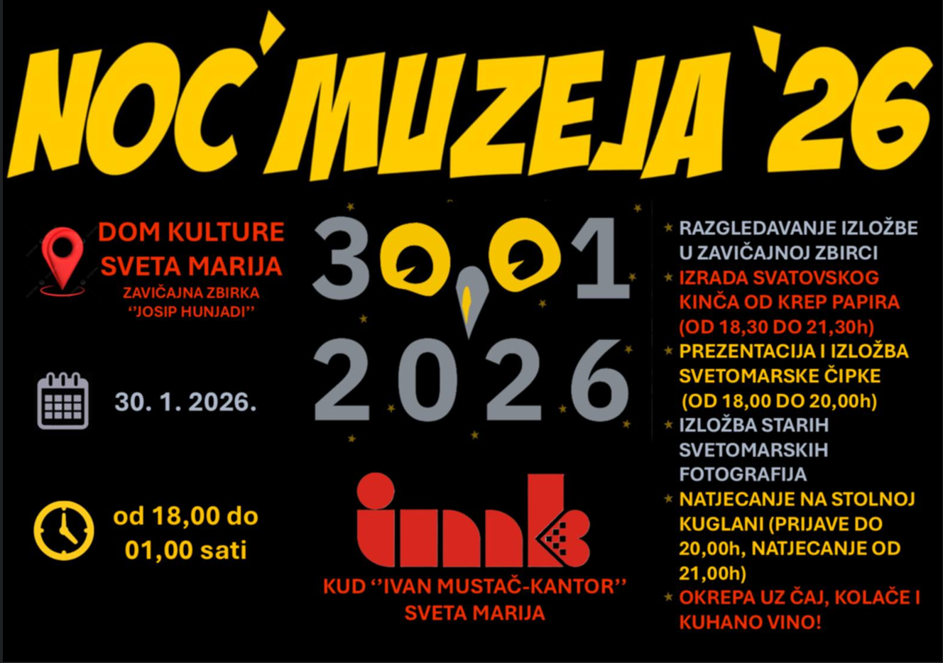 Noć muzeja Sveta Marija 2026.