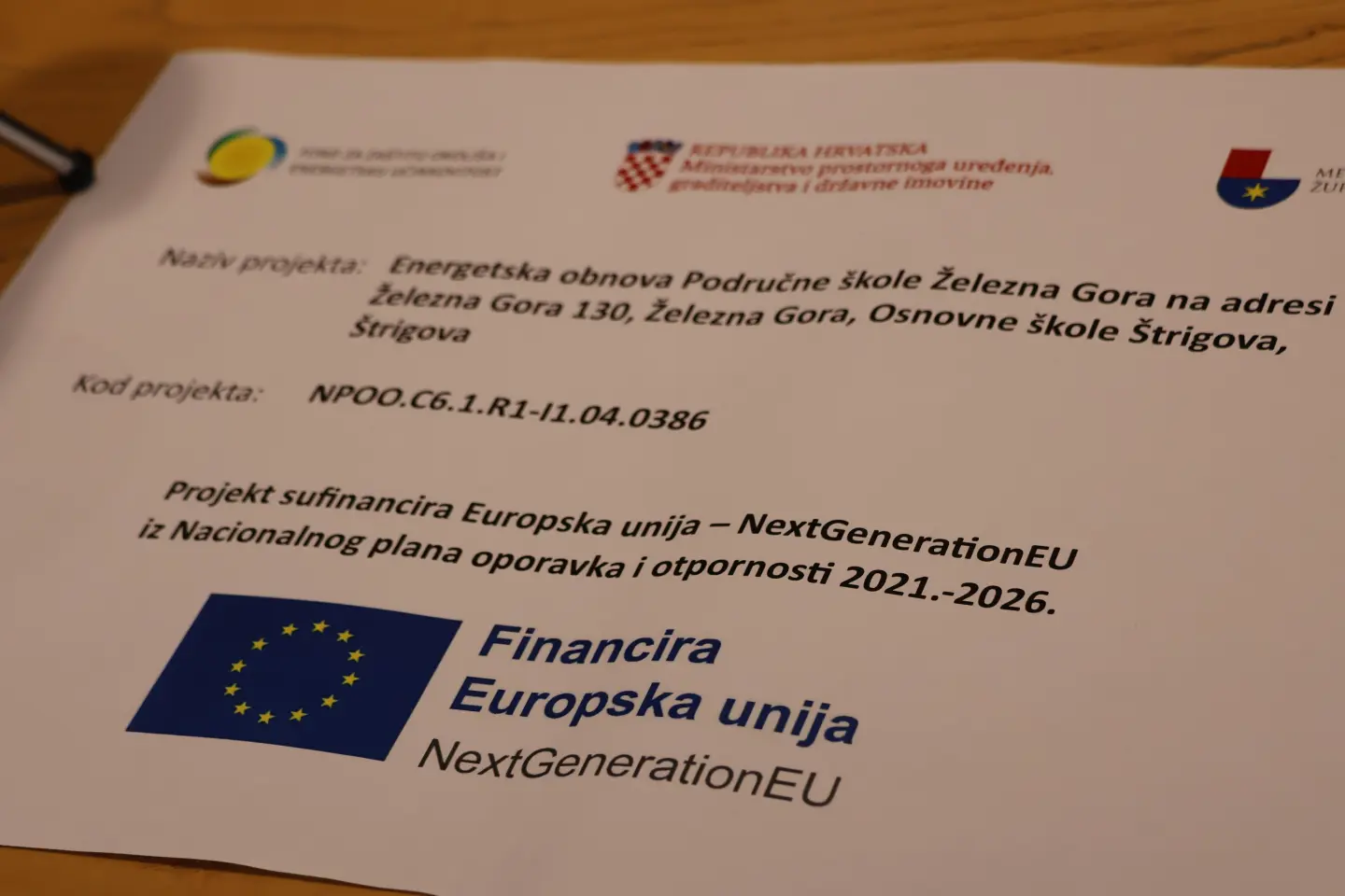 Područna škola Železna Gora, Međimurska županija, ugovor (1)