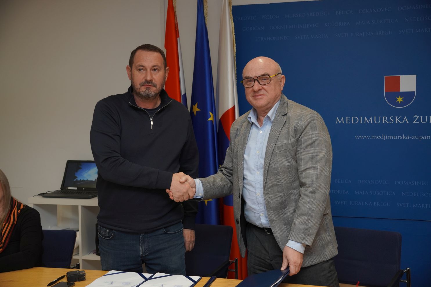 Nenad Matjačić Stanislav Rebernik Potpisivanje sveti Jeronim Štrigova (1)