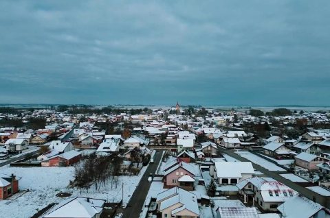 Pribislavec po zimi iz zraka