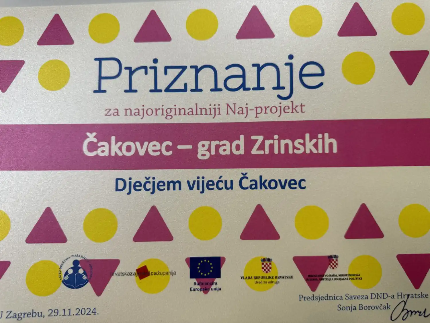 Priznanje za najoriginalniji Naj-projekt ‘Čakovec – grad Zrinskih’ uručeno članovima Dječjeg foruma Grada Čakovca (2)