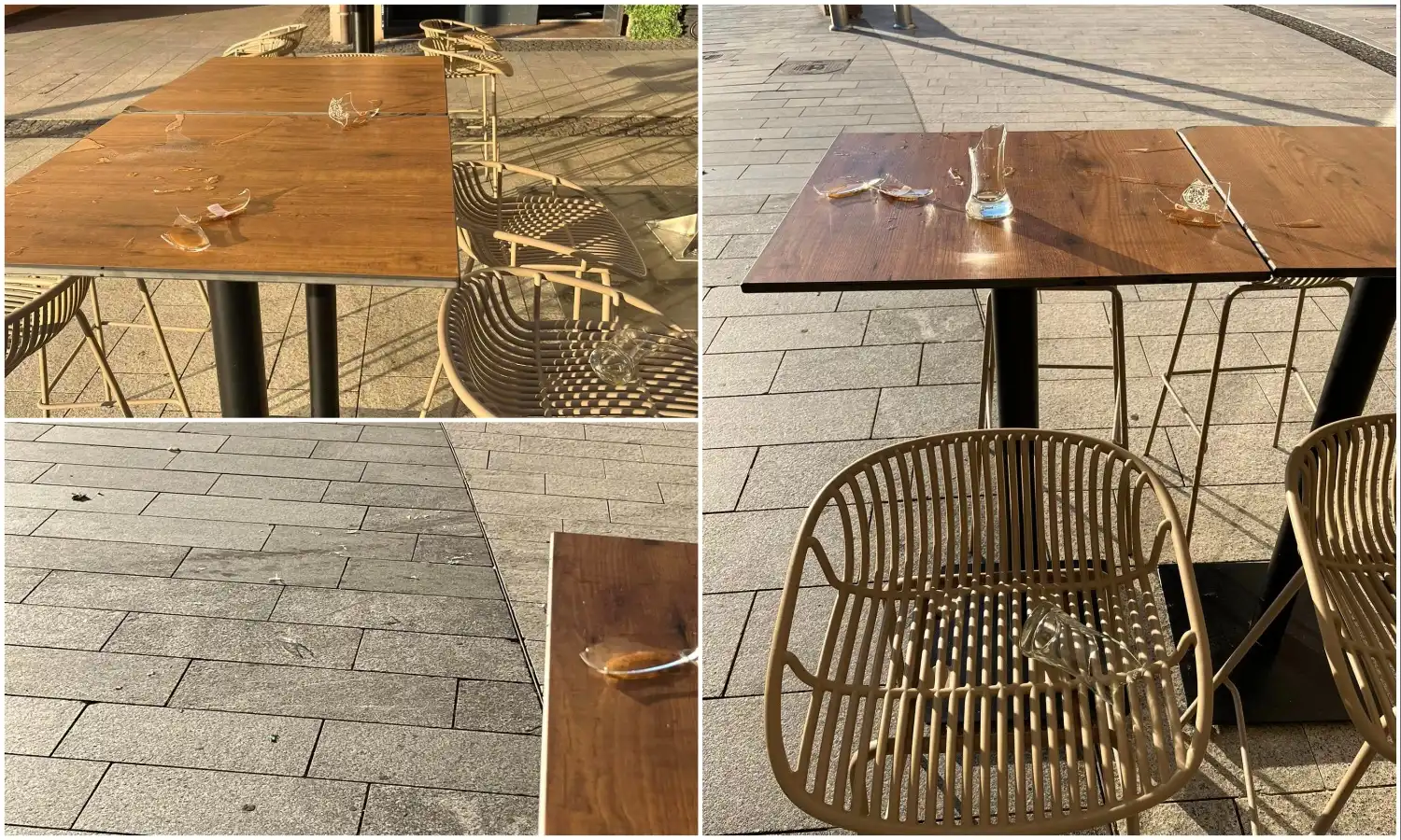 Razbijene čaše u Centru Čakovca (1) Razbijene čaše u Centru Čakovca (1)