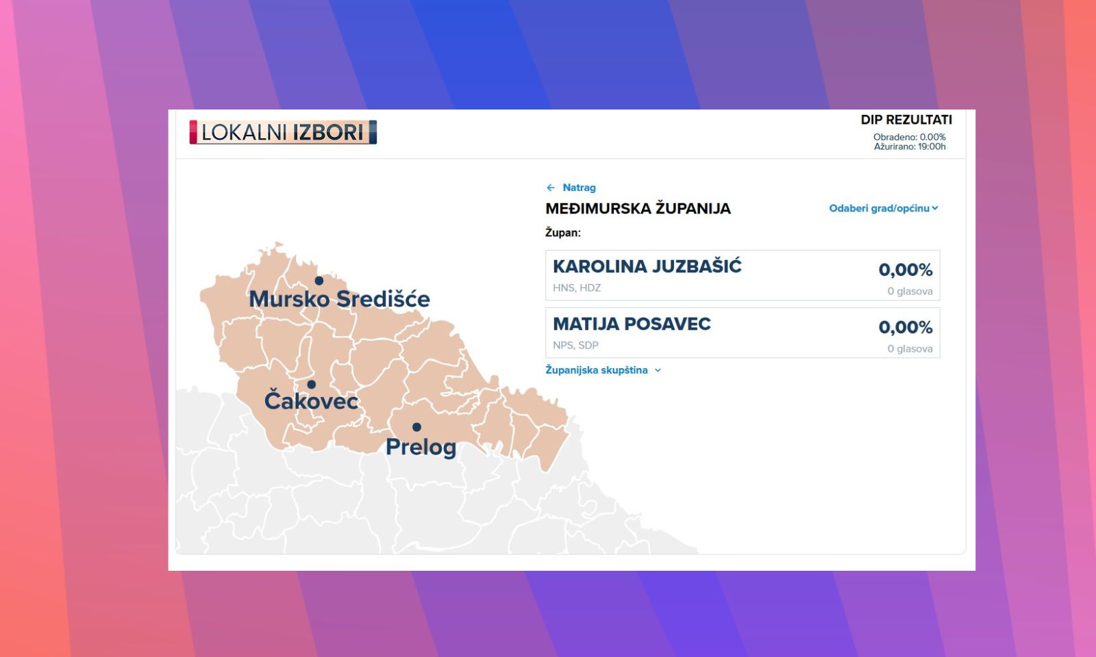 Rezultati izbora Međimurje, dip