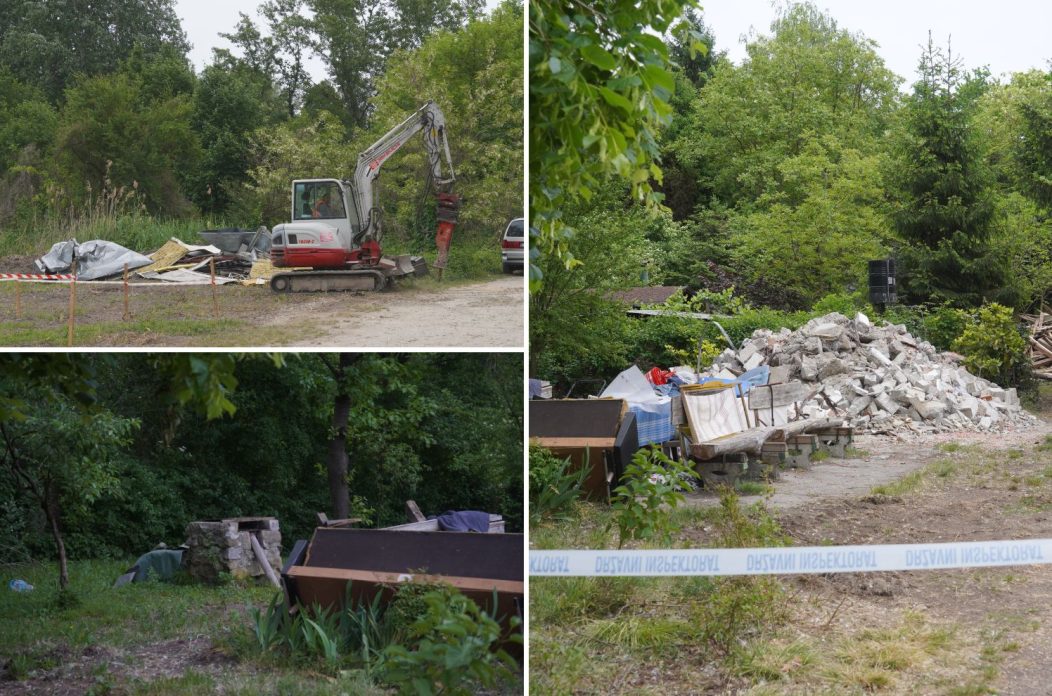 Rušenje kućica uz Dravu