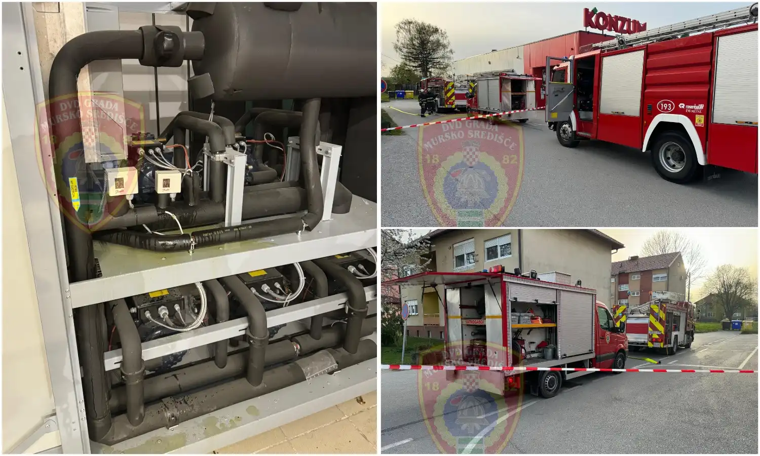 Vatrogasci DVD Mursko Središće dimila se strojarnica dućana (5)