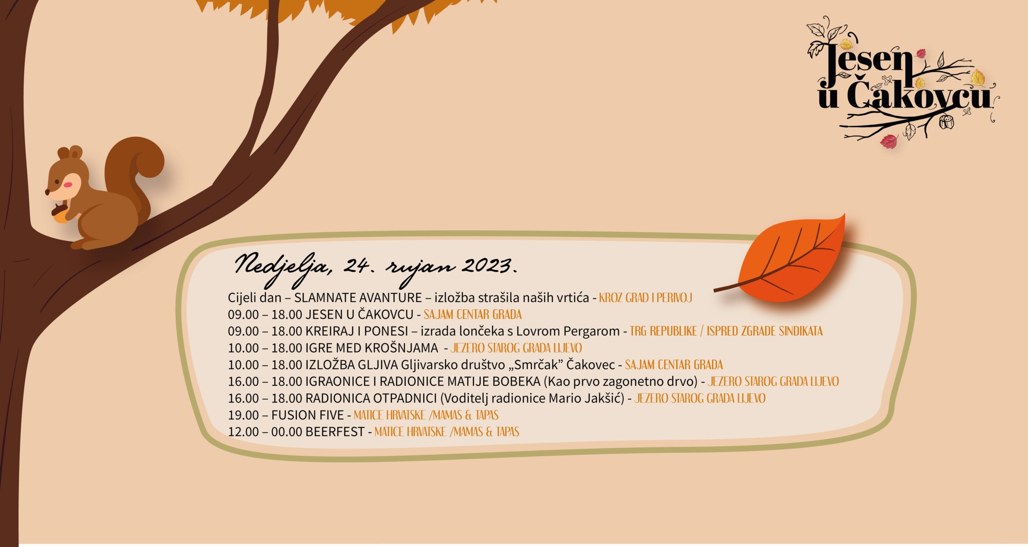 DOLAZI NAM JESEN Evo šarolikog programa manifestacije ‘Jesen u Čakovcu’