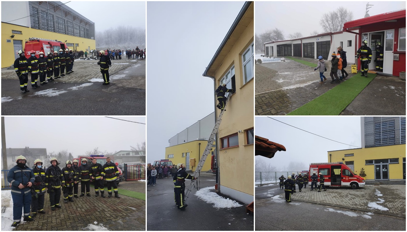 Vatrogasna vježba: ‘Potresi’ u vrtiću Suncokret i OŠ Strahoninec