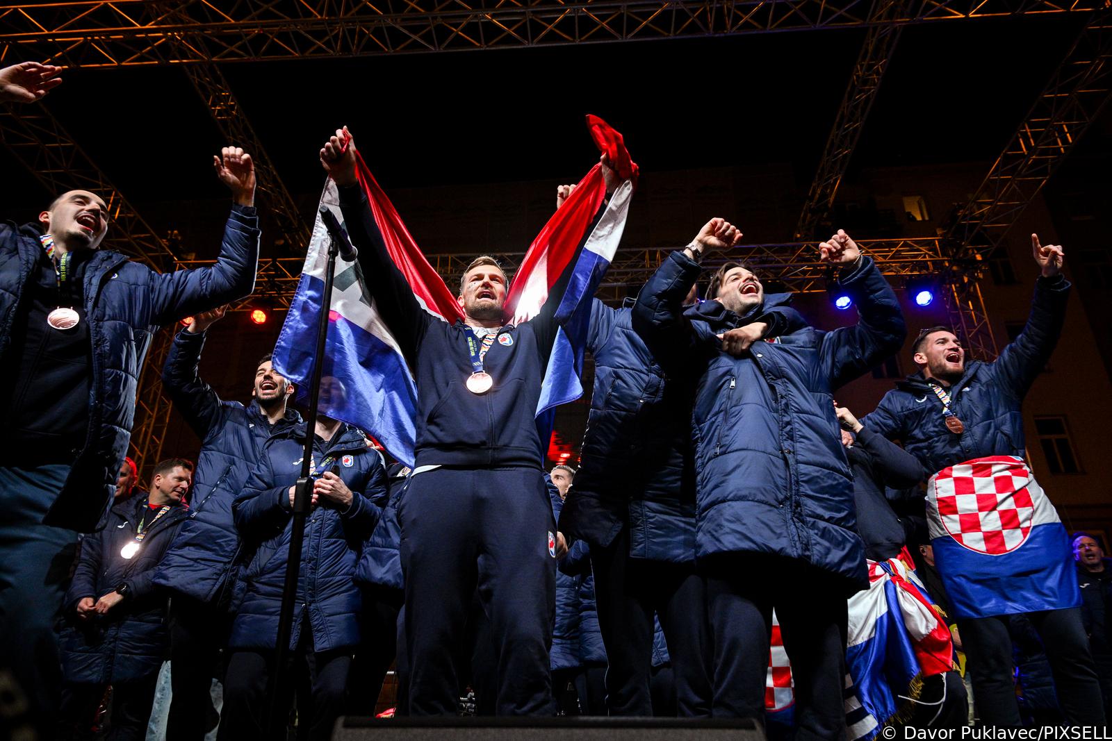Zagreb: Svečani doček rukometnih reprezentativaca nakon osvojene bronce na Europskom prvenstvu