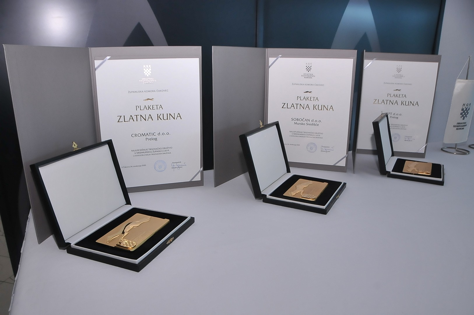 DODIJELJENE ZLATNE KUNE Najbolji poduzetnici u 2019. godini LPT, Sobočan i Cromatic