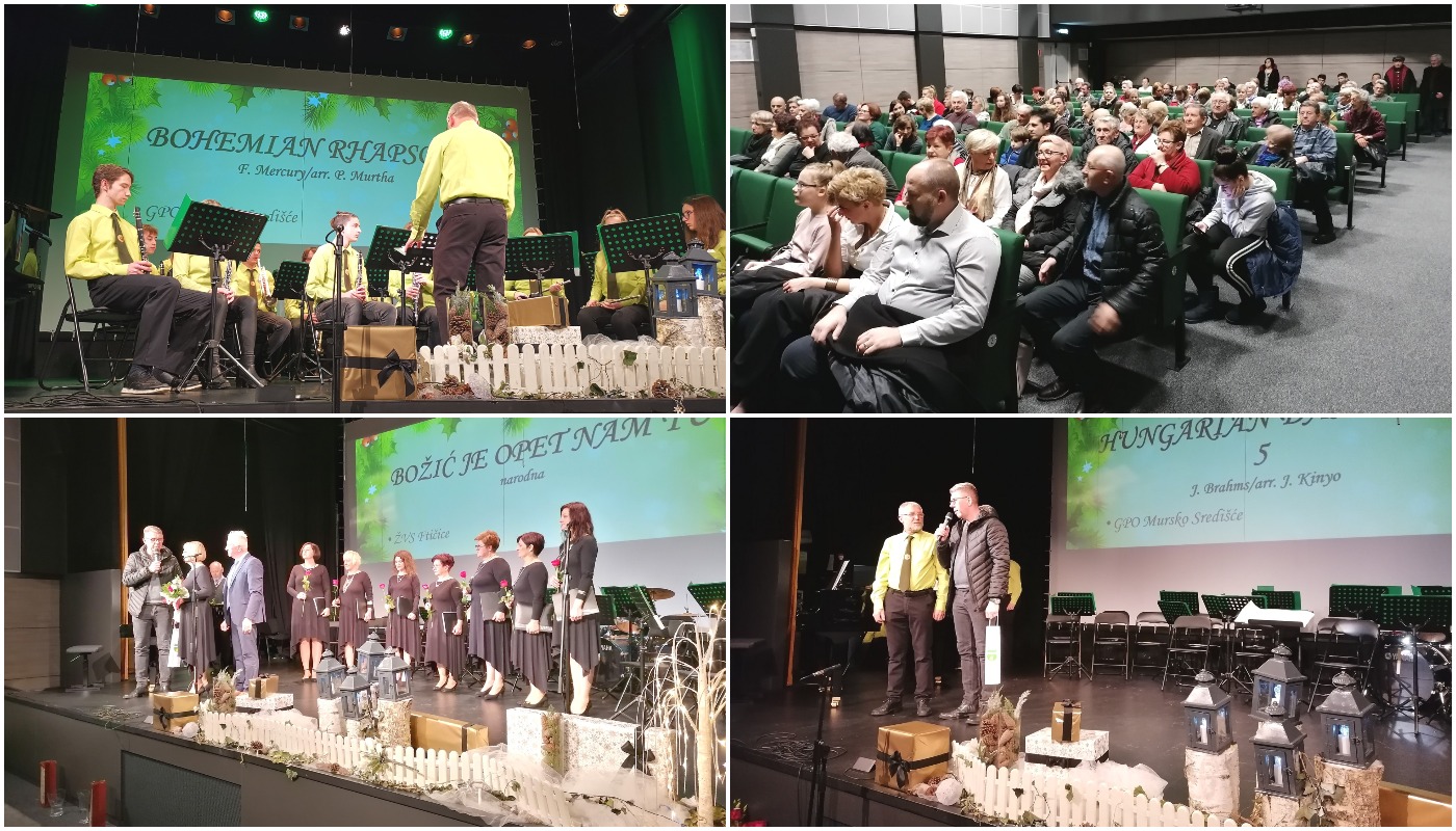Božićni koncert Gradskog puhačkog orkestra M. Središće i ŽVS Ftičice KUD-a Mura