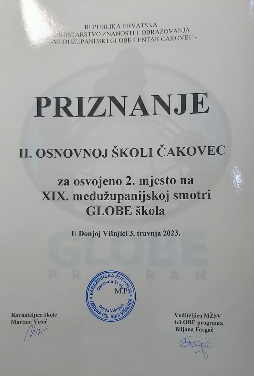 FOTO Globovci II. OŠ Čakovec osvojili 2. mjesto na Međužupanijskoj smotri