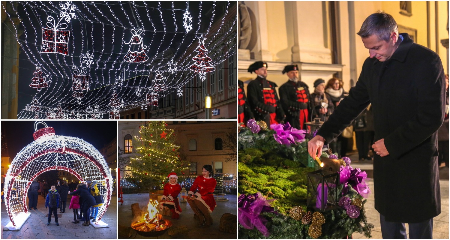 Upaljena prva adventska svijeća u Čakovcu: Predivna rasvjeta zasjala gradom