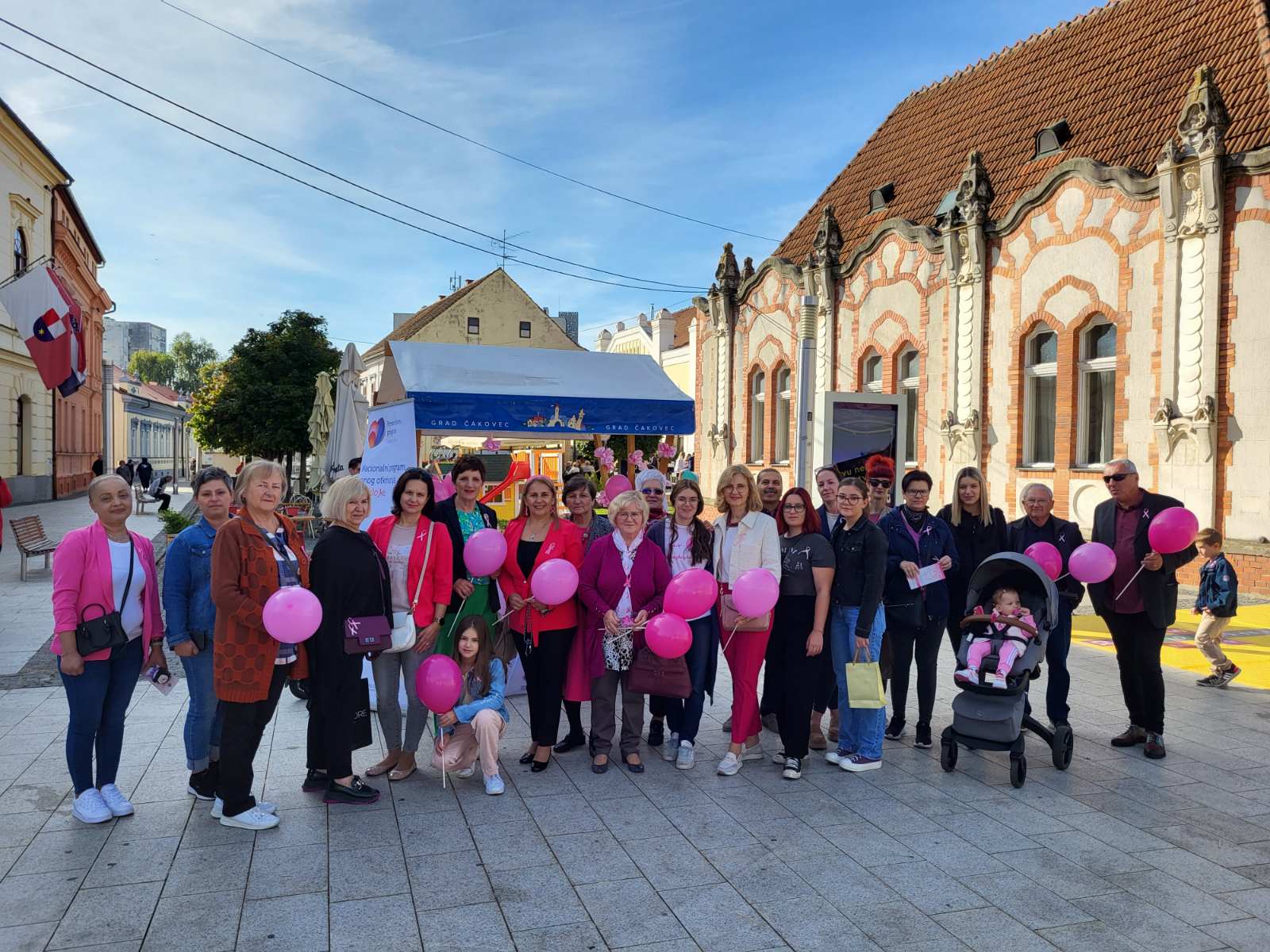 DAN RUŽIČASTE VRPCE Subotnje prijepodne u središtu Čakovca obasjano ružičastim tonovima