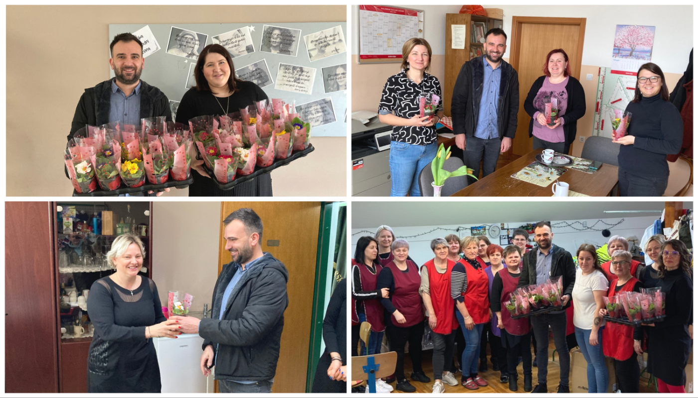 Načelnik Vratišinca Mihael Grbavec mještanke iznenadio jaglacima povodom Dana žena