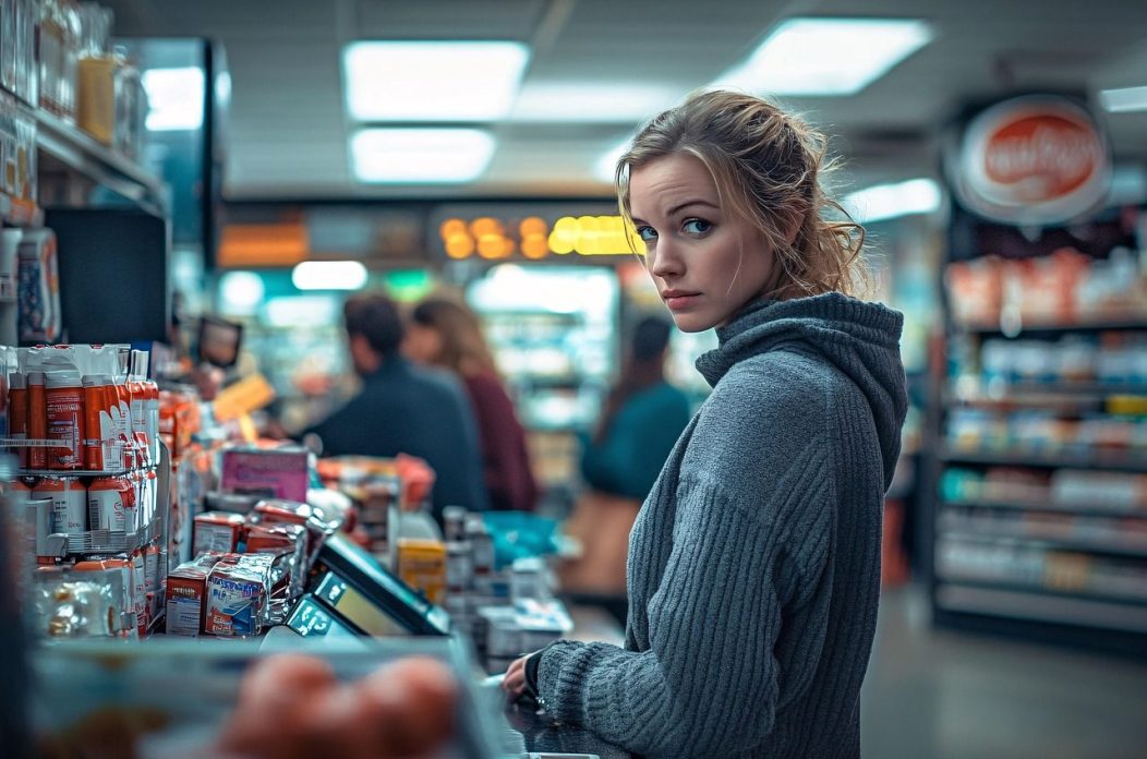 dućan, prodavač, trgovina ilustracija